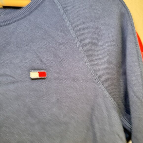 Tommy Hilfiger Sport Dress Womens Medium Blue Fleece Crew Sweatshirt Pullover - Picture 8 of 10